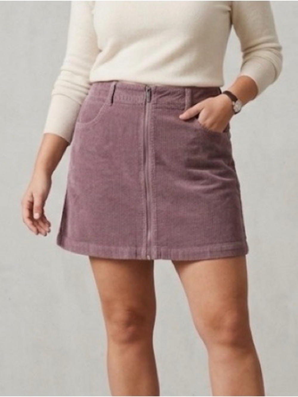 American Eagle Super Hi-Rise Corduroy Mini Skirt Mauve 12
